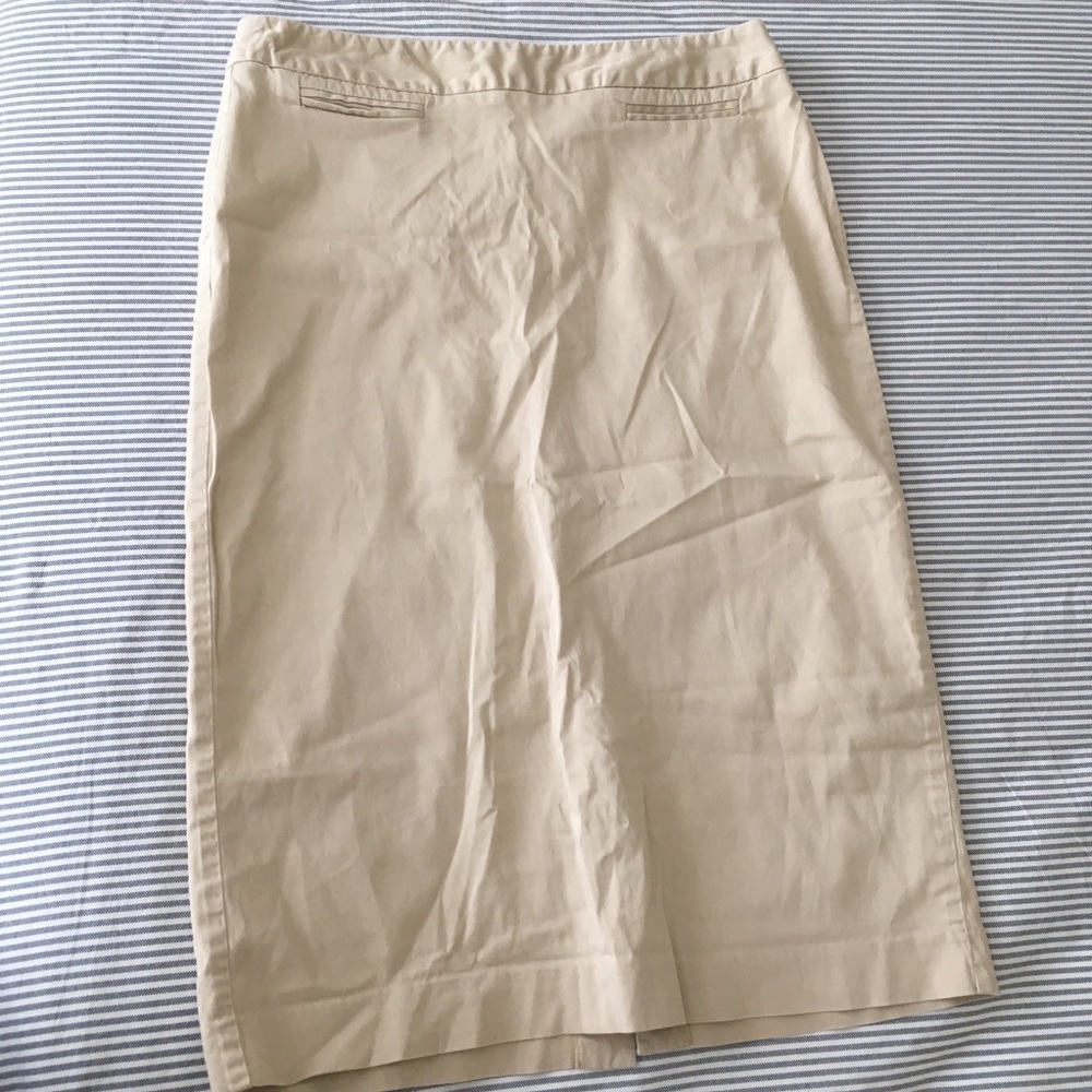 🚫SOLD!!!🚫 Khaki Twill Pencil Skirt With Pockets